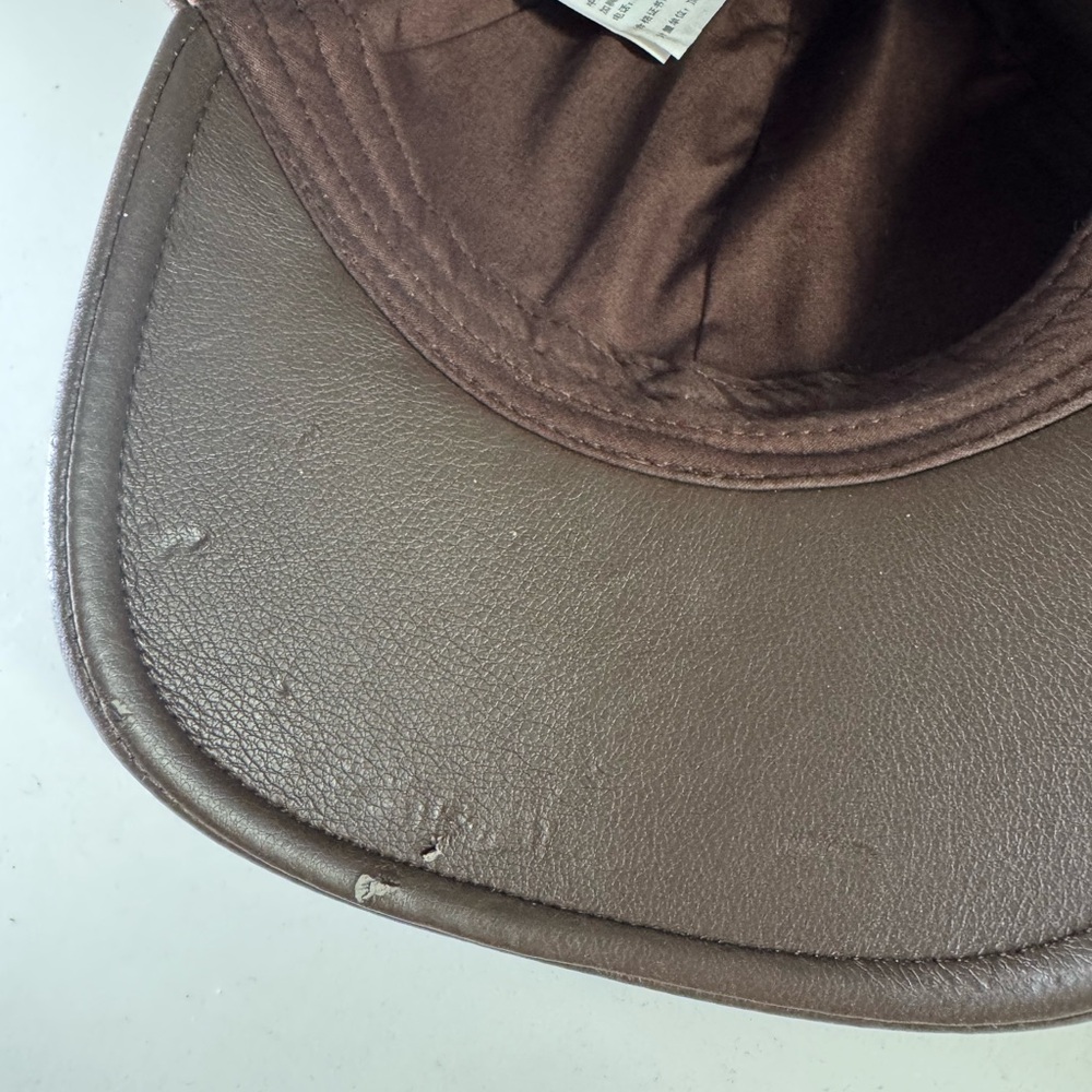 Abercrombie & Fitch Brown Faux Leather Baseball Cap, adjustable - Picture 5 of 6